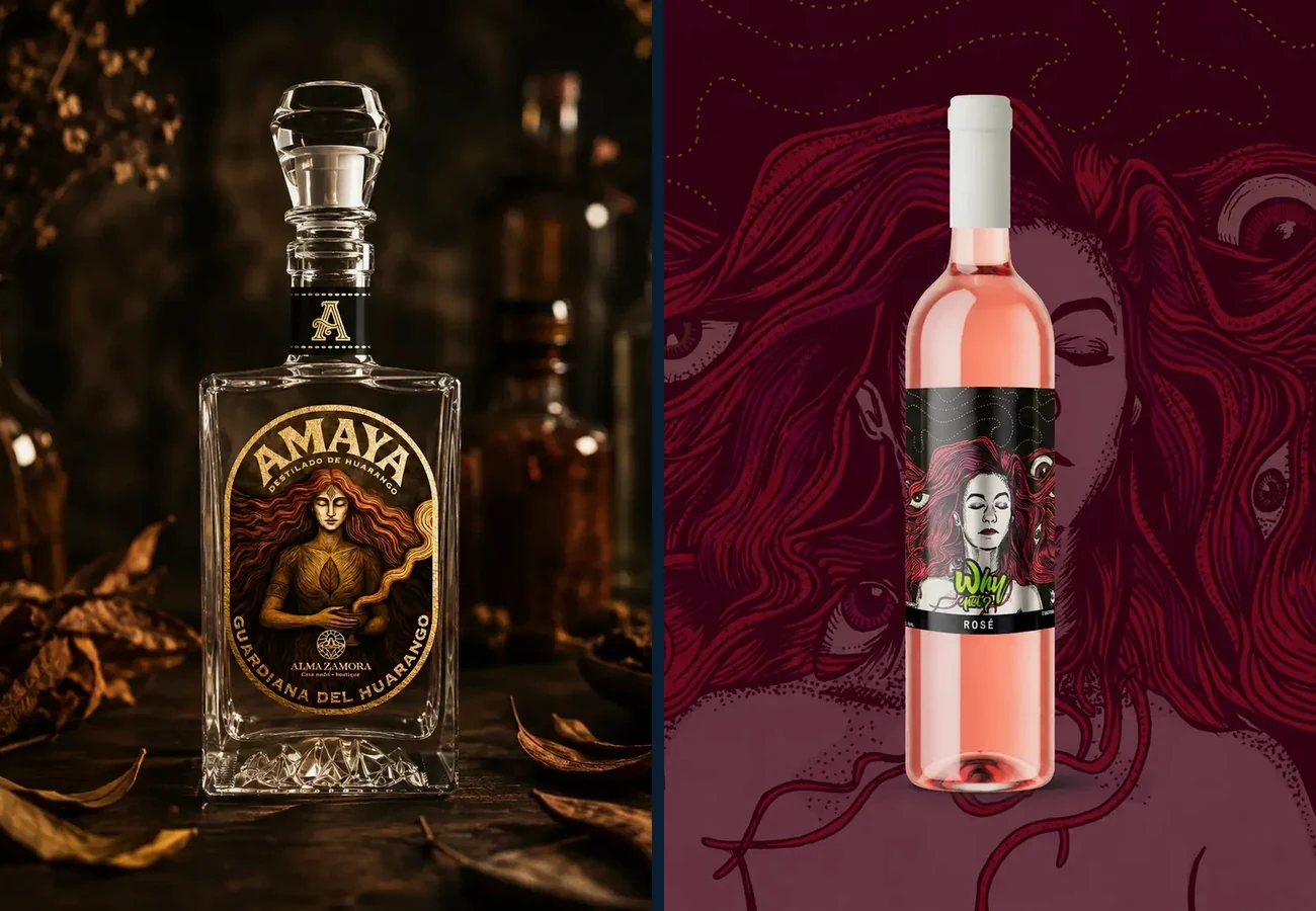 Composición editorial de AMAYA y WHY NOT?, ejemplos de arte aplicado a la identidad de marca